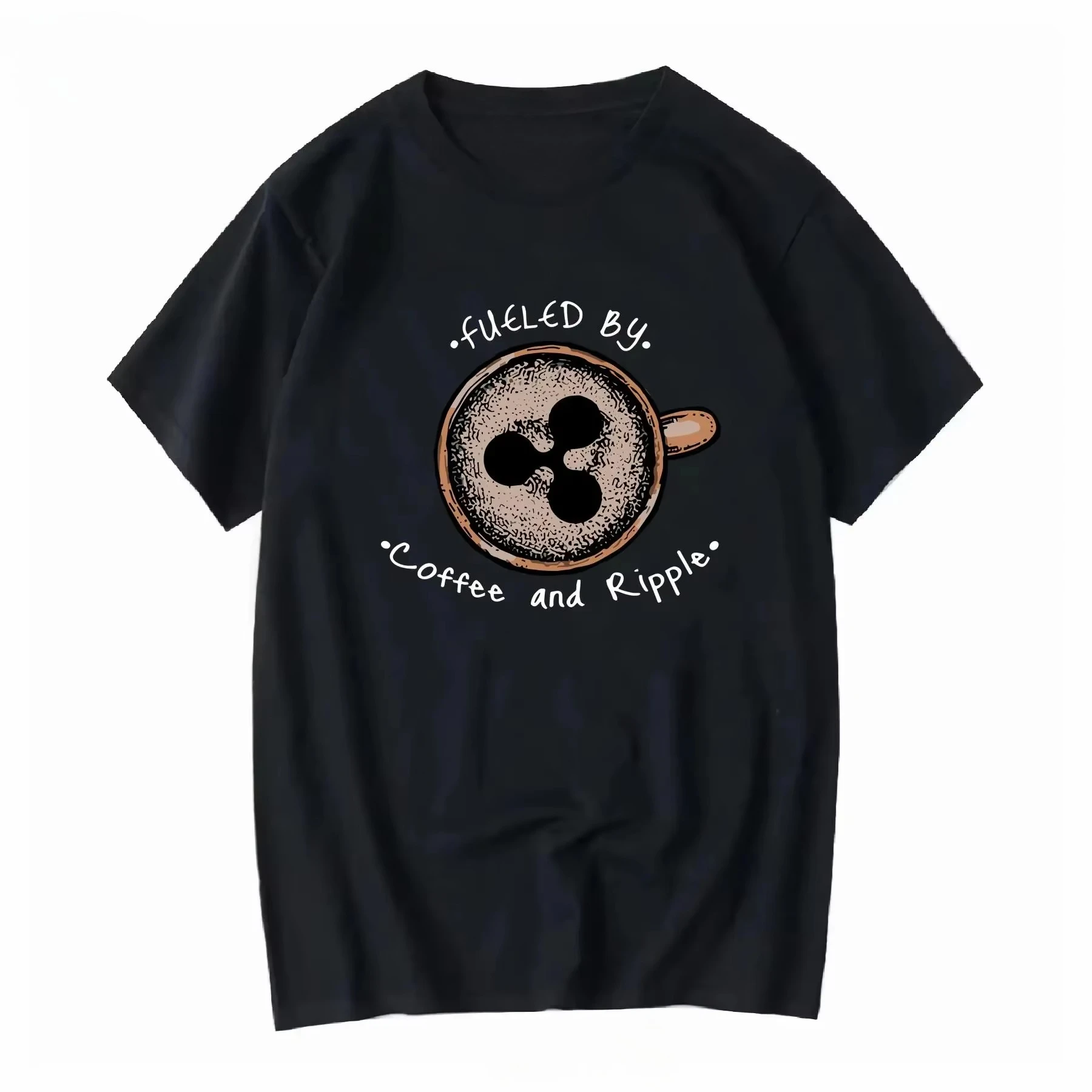 Fueled By Coffee and Ripple XRP T Shirt Bitcoin Crypto Cryptocurrency Technology Short Sleeves  Slightly