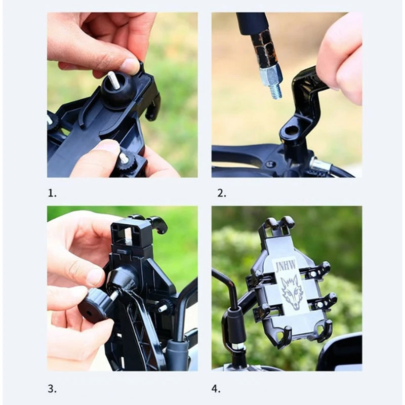 Phone Holder Bicycle Riding Bracket GPS Mount Shock Absorber 360° Rotatable Navigation Support Motorcycle Electric Bike