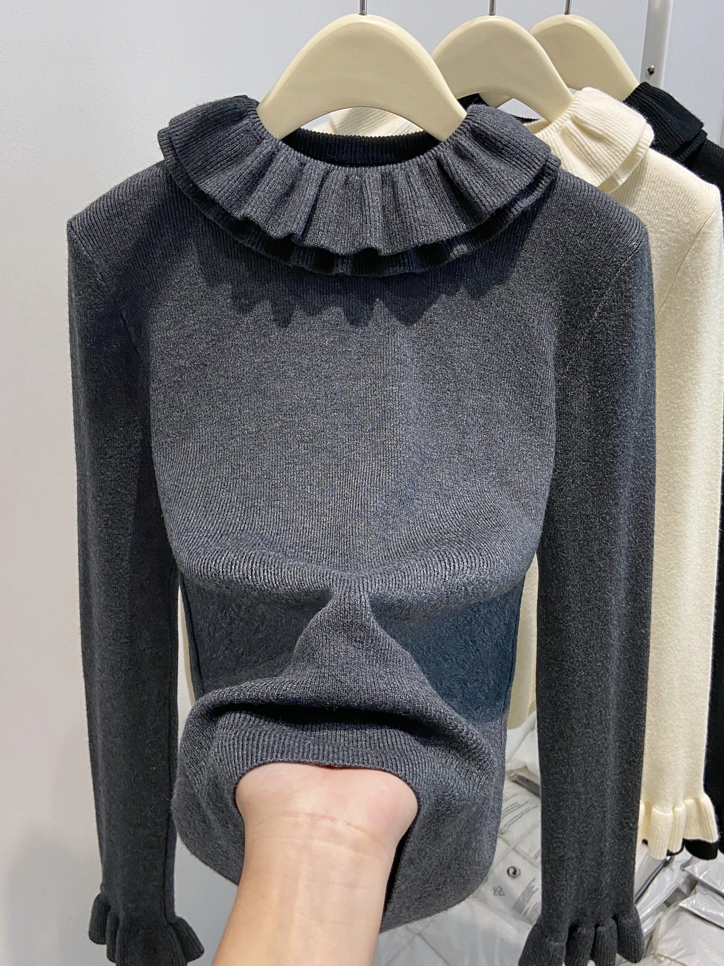 

Женский облегающий вязаный топ с длинным рукавом, базовый слой, весна 2026, для повседневной носки, уникальный дизайн, голландская и корейская версии