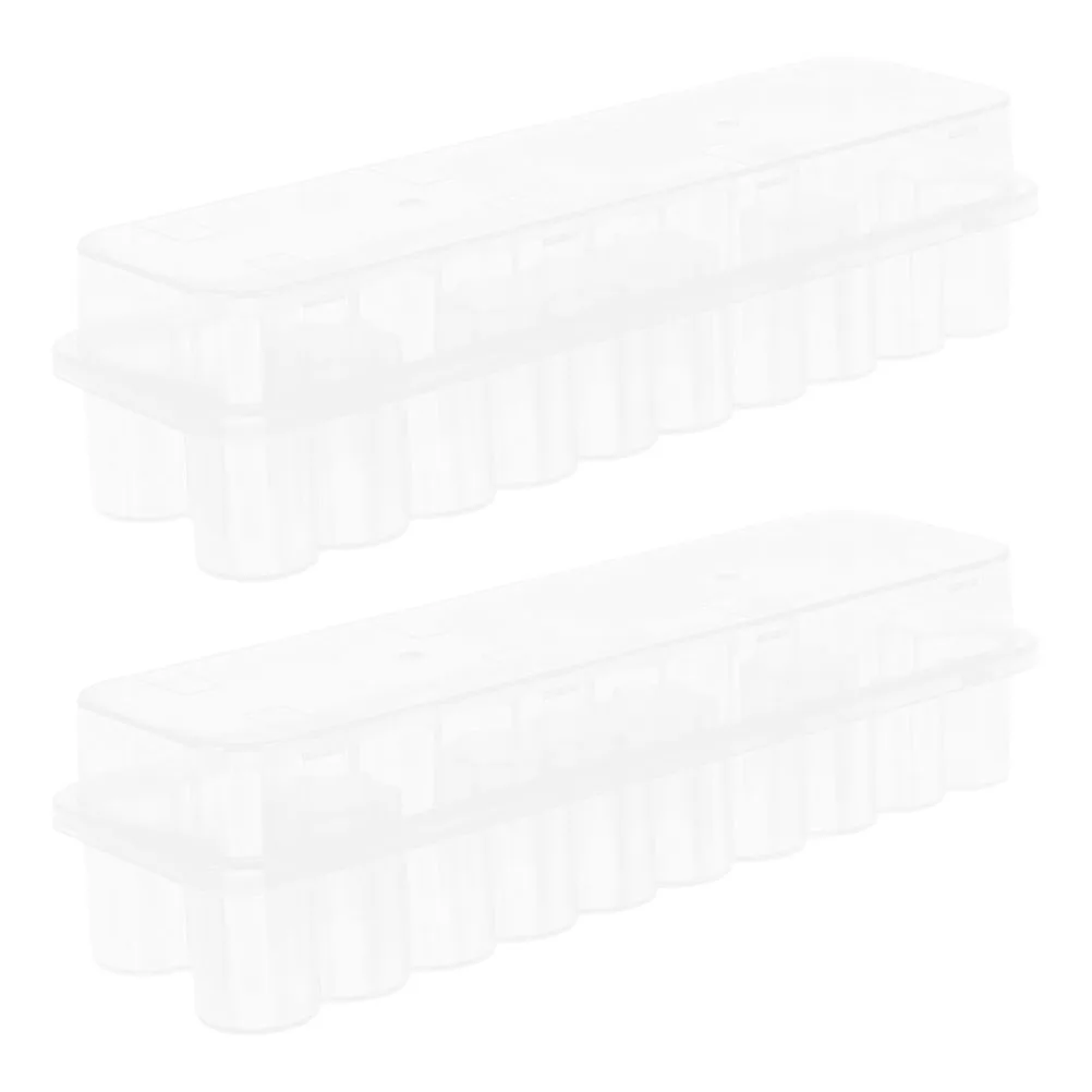 

24pcs Storage Box Transparent Injection Vial Organizer Lab Fridge Holder Plastic Tube Container Small Bottle Protector