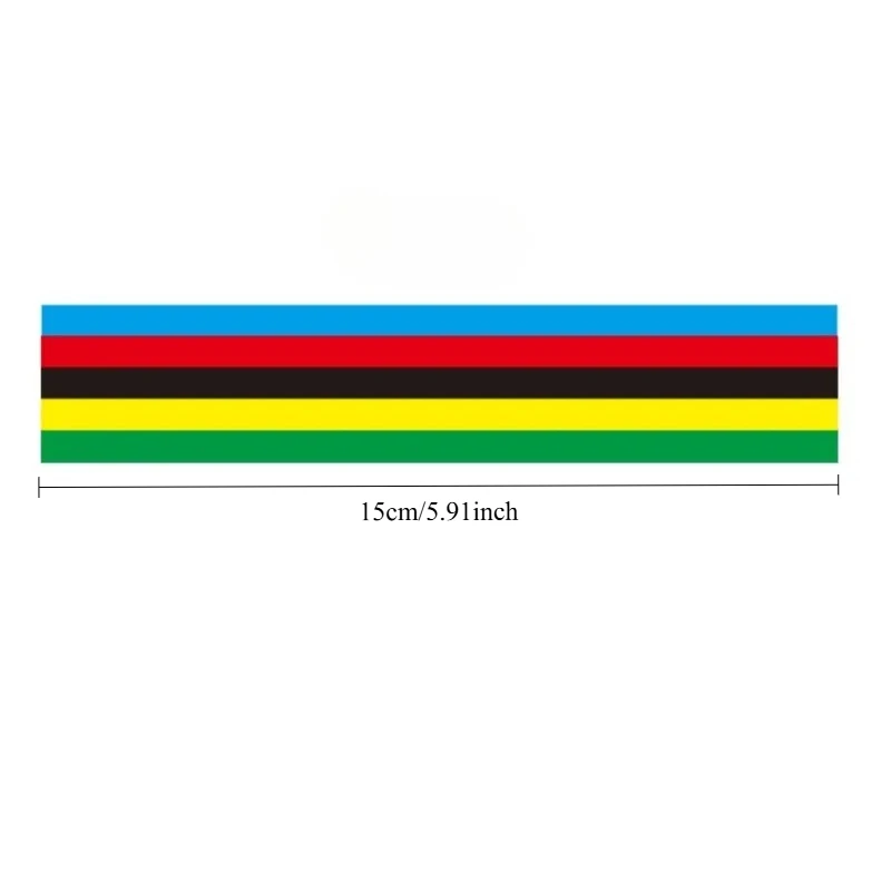 Champions Rainbow Stripe Road Bicycle Vinyl Decal, Waterproof Sticker for Frame, Top Tube, Fork, MTB, Durable