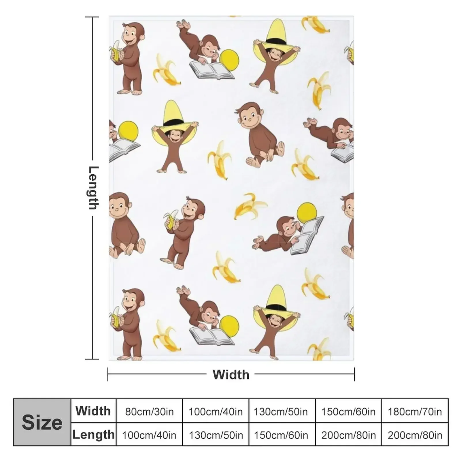 George the curious monkey cartoon for kids pack Throw Blanket couch cozy soft plush fuzzy picnic outdoor blanket