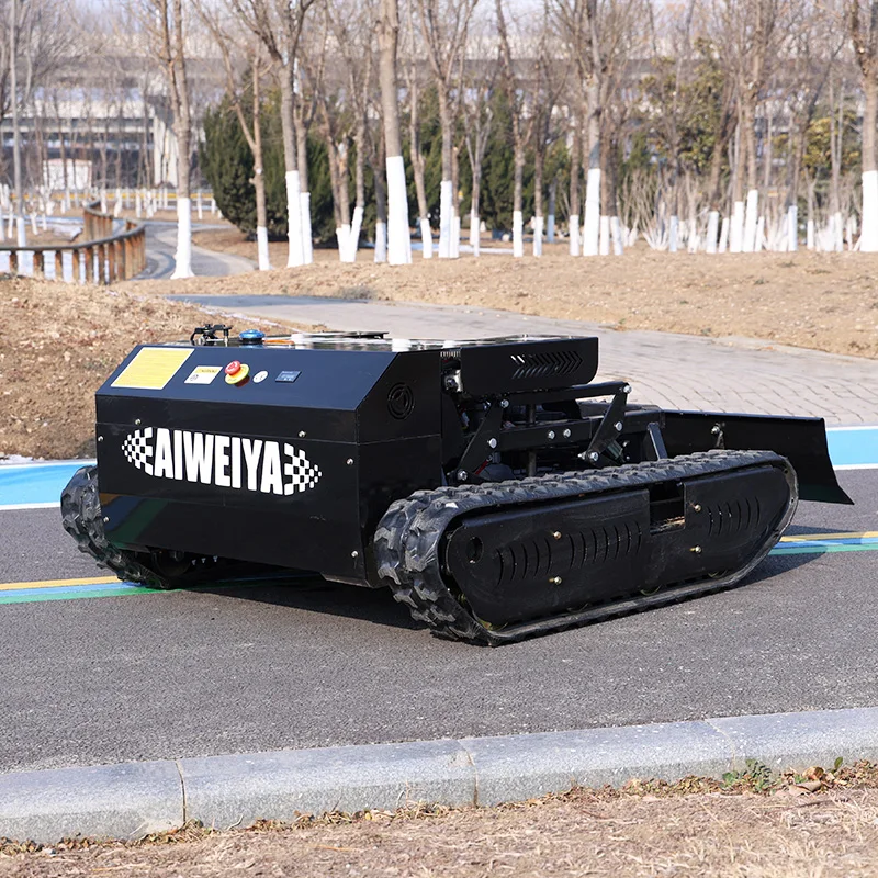 

Customized orchard all-terrain tracked remote-controlled mower, zero-rotation grass crusher
