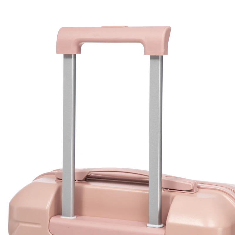 Fotografia 5: Conjunto de malas de viagem ABS de 14/19 polegadas com 2 peças, com fechadura numérica e nécessaire de 14 polegadas (Rosa)