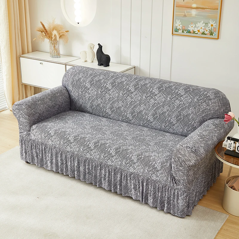 1/2/3/4 Seater Nordic Sofa Skirt Cover Stretch Spandex Sofa Cover for Living Room Armchair Slipcover Furniture Protector
