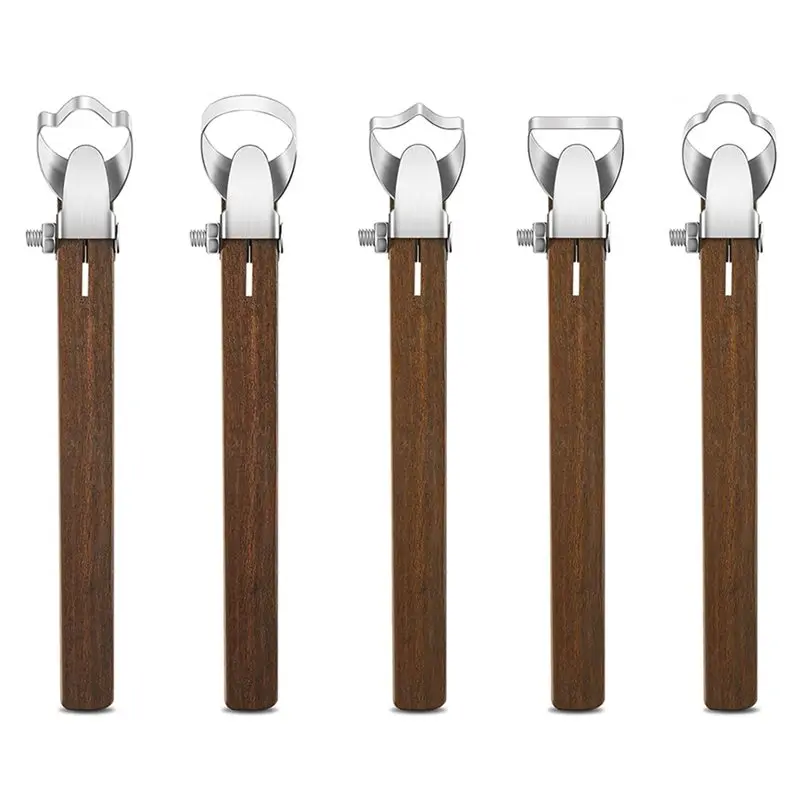 

IALJ-Clay Extruder Tool 5 Pcs Sculpture Scraper Pottery Carving Pottery Cup Mug Handgrip Clay Cutter Set