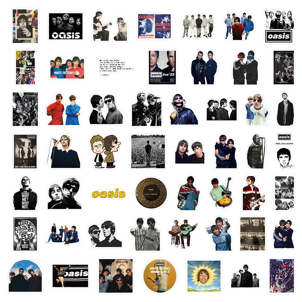 53/54 Stück Oasis Band-Aufkleber für Musikliebhaber & Gitarrenkoffer-Dekoration Giajar Sticker Store – Detail 12