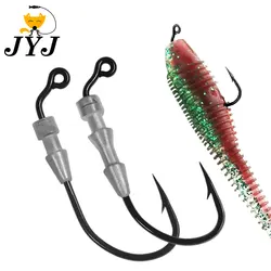 WODJYJ 10pieces 0.6g 1g fishing jigging hook ,Stroller hover rigs,or soft lure worm bait, small fishing hook rigs