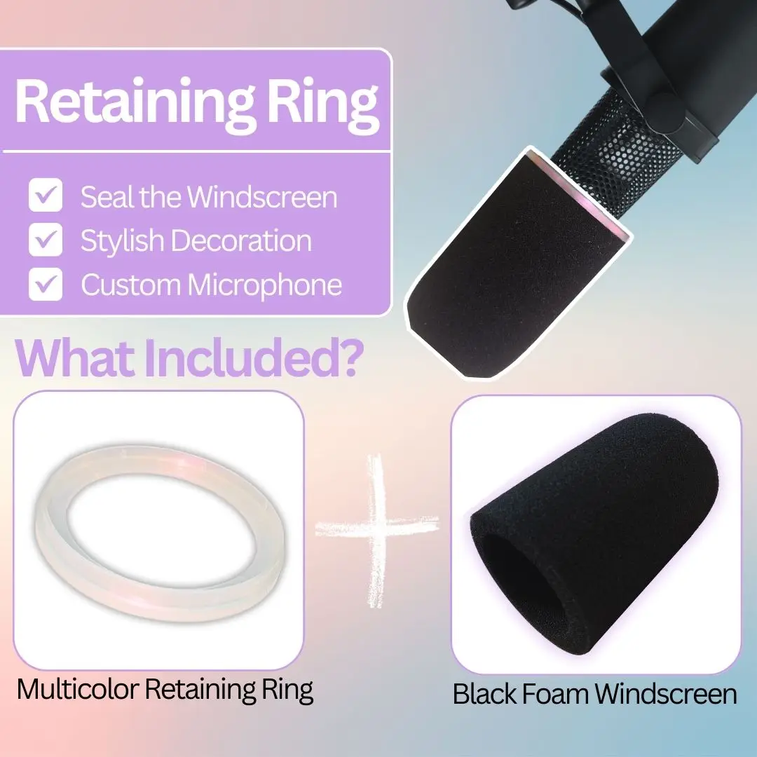 SM7B Windscreen Foam with Multicolor Ring for SM7B, SM7dB, MV7, MV7X, MV6 - RK345 Original Replacement