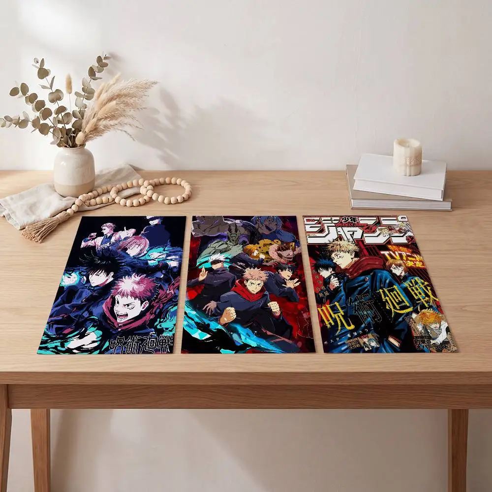 Jujutsu Kaisen Anime Poster Self-adhesive Art Waterproof Paper Sticker Coffee House Bar Room Wall Decor