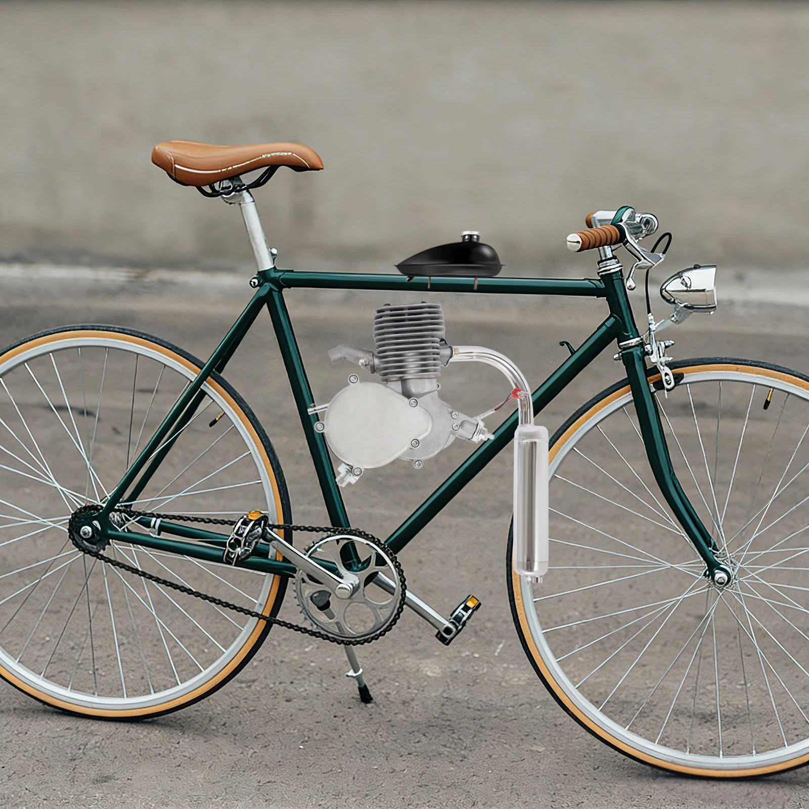 2-Takt-Fahrradmotor mit 100 cm³ Hubraum, 24 x 24 cm, Einzylinder-Motor, luftgekühlt, für Mountainbikes. – Detail 3