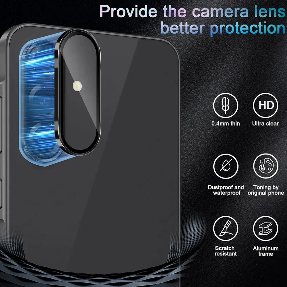 Aluminum Alloy Camera Glass Case For Samsung Galaxy A56 A36 26 5G 3D Metal Ring Lens Protector Samsung A56 A36 A26 5G Back Cap
