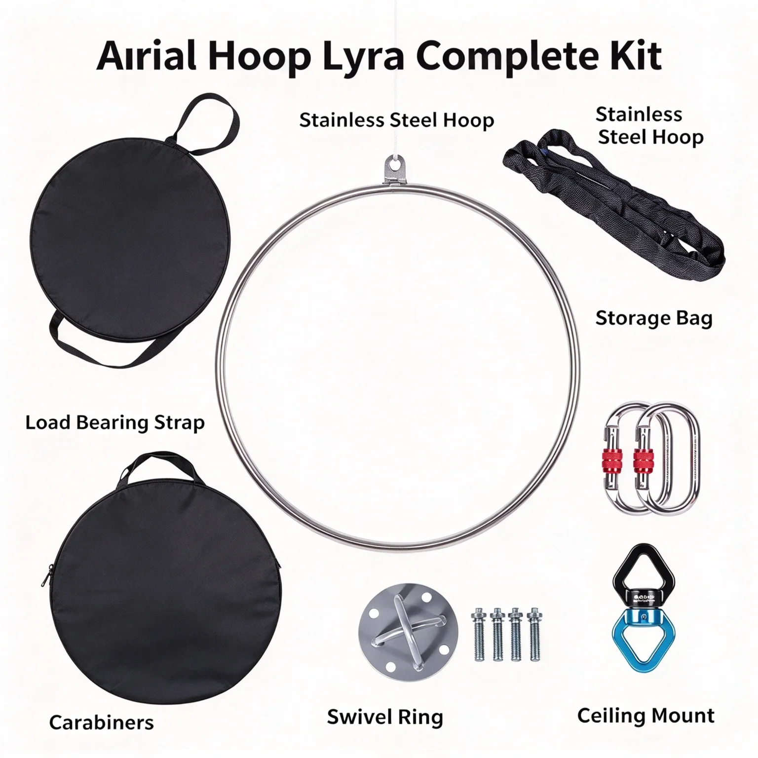 Exercise Rotating Aerial Yoga Hanging Ring Dance Gymnastics Acrobatics Hanging Ring Solid Yoga