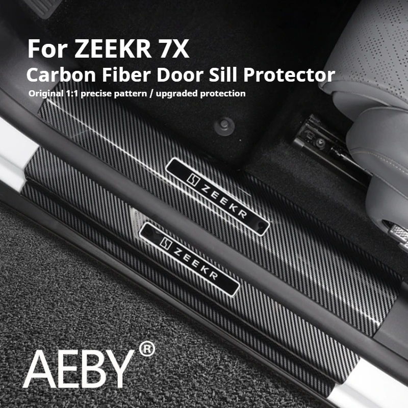 

AEBY For ZEEKR 7X 2024 2025 Door Sill Scuff Plate Protector Rear Guard Tread Plate Pedal Cover Easy Installation Accessories