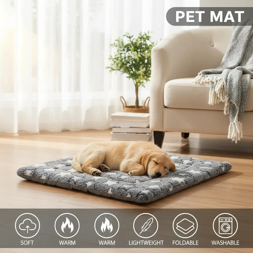 Plush Washable Pet Blanket Mat 5