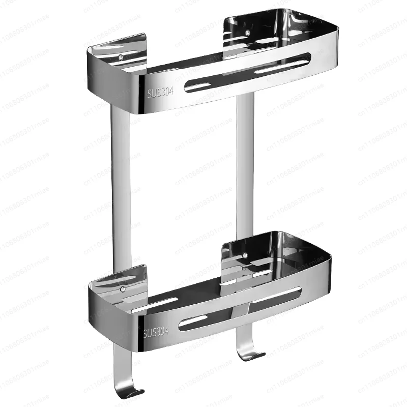 Modern aluminum alloy three-layer stainless steel corner shower rack storage bathroom rack