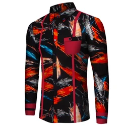 Camisa de manga larga para hombre Bazin Riche, ropa tradicional africana, Tops Dashiki con estampado de algodón, ropa africana, camisas informales WYN818