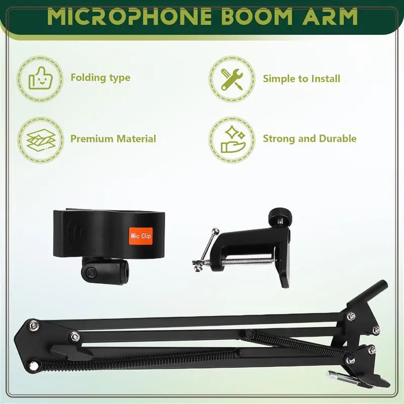 Надежная регулируемая подвесная штанга для микрофона, ножничная подставка для записи голоса, подставка для микрофона для вещания, регулируемый микро