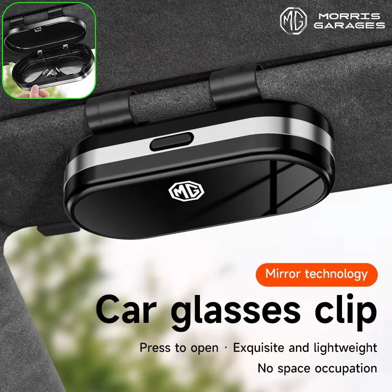 Sunglasses Storage Box Car Sun Visor Glasses Holder For MG ZS MG4 EV MG5 MG HS MG3 MG6 Auto Interior Accessories Organizer