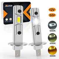 MZGN 2Pcs 12000LM H1 LED Headlight Bulb Canbus Car Head Fog Light 6500K White 12V-24V Super bright,plug and play Fanless