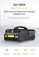 EV-PEAK U4-HP Balance Charger Dual Channel for LiPo/LiHv 6S-14S Battery 2500W 25A