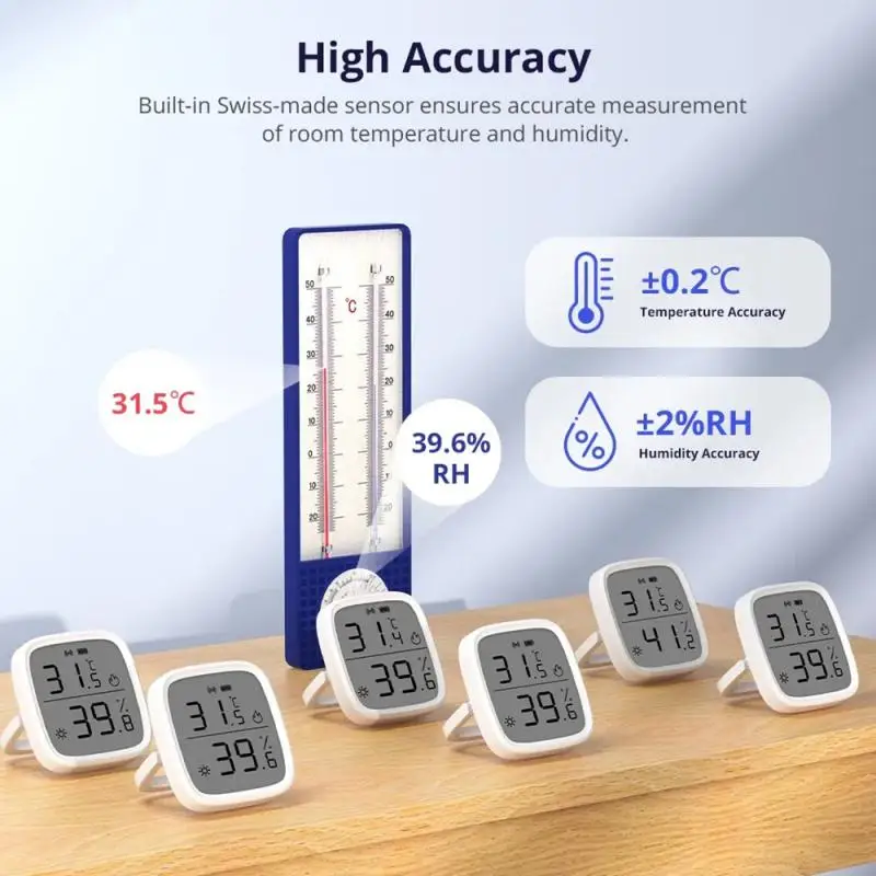 SONOFF-Sensor inteligente de temperatura y humedad SNZB-02D Zigbee, pantalla LCD remota grande, monitoreo en tiempo Real, aplicación Ewelink a