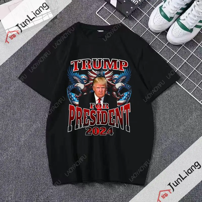 2024 Presidential T-shirt Trump brings America back to election Return T-shirt men's top Casual fashion top