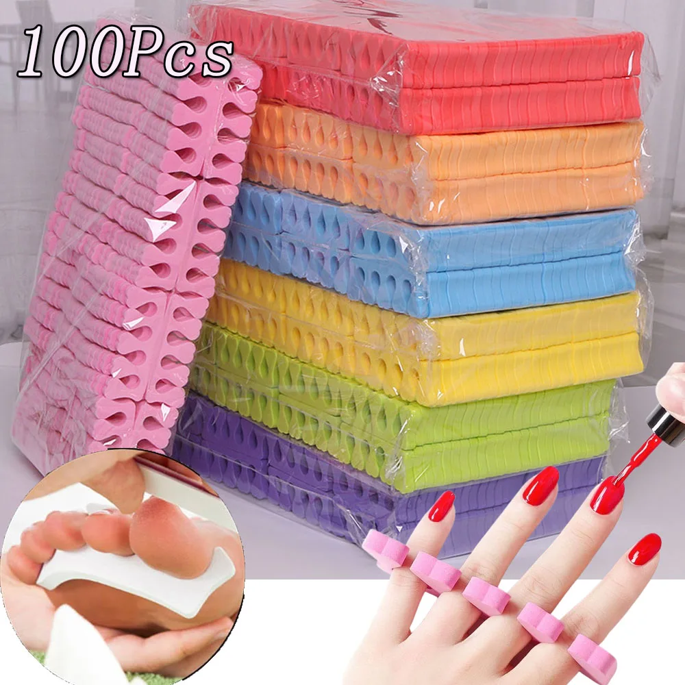 50/100Pcs Pink Heart Sponge Finger/Toe Separators Disposable Soft Hand&Foot Divider For Pedicure/Manicure Wholesale Nail Tools