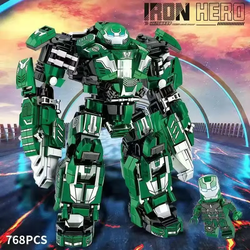 

Superheroes Avengers Iron Man Hulkbuster Steel Mecha Action Figures Building Blocks Classic Movie Model Toys for Kid Gift