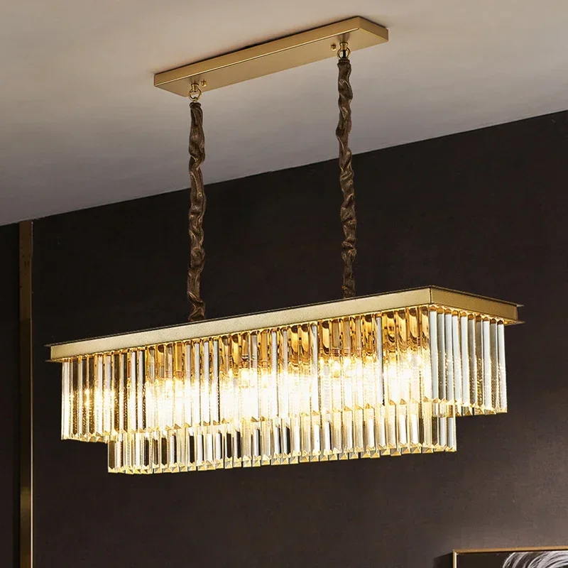 

Luxury American Retro Ceiling Crystal Pendant Lights Living Dining Room Lighting Decor Chandelier Indoor Hanging Lights Fixture