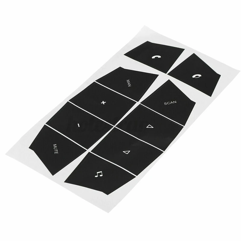 NEW 1 Set Steering Wheel Control Push Button Repair Decal Stickers fit for Porsche Cayenne 2003 2004 2005 2006 Black Vinyl