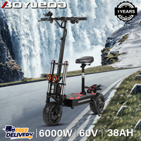 BOYUEDA S3 Fold EScooters 6000W Dual Motor 60V38AH Battery E-Scooter Hydraulic Disc Brake 11-inch Off-road Tire Electric Scooter
