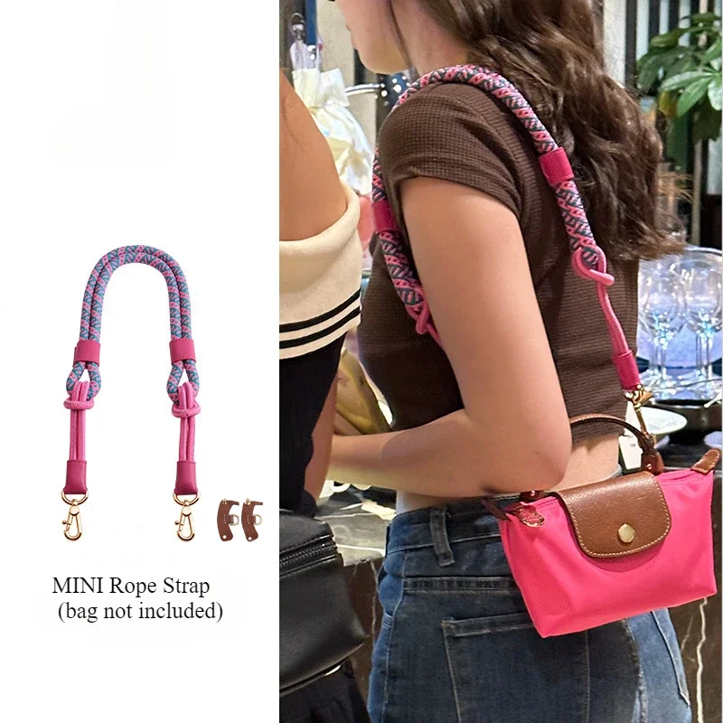 3 unids/set correa de cuerda Nynon para Mini bolso Longchamp, correa de bolso para bandolera, accesorios de correa modificada de 78cm/100cm para bolso DIY