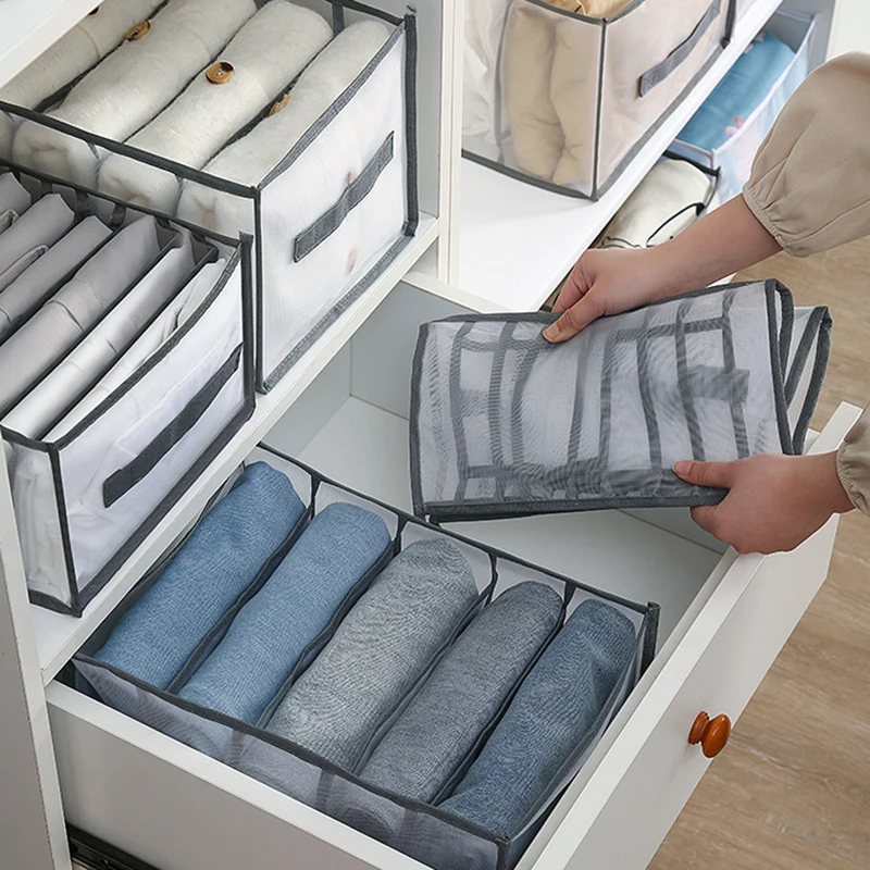 Pants Storage Box Clothes Storage Artifact Household Clothing Classification Jeans T-shirt Separation Wardrobe Storage Box Bag