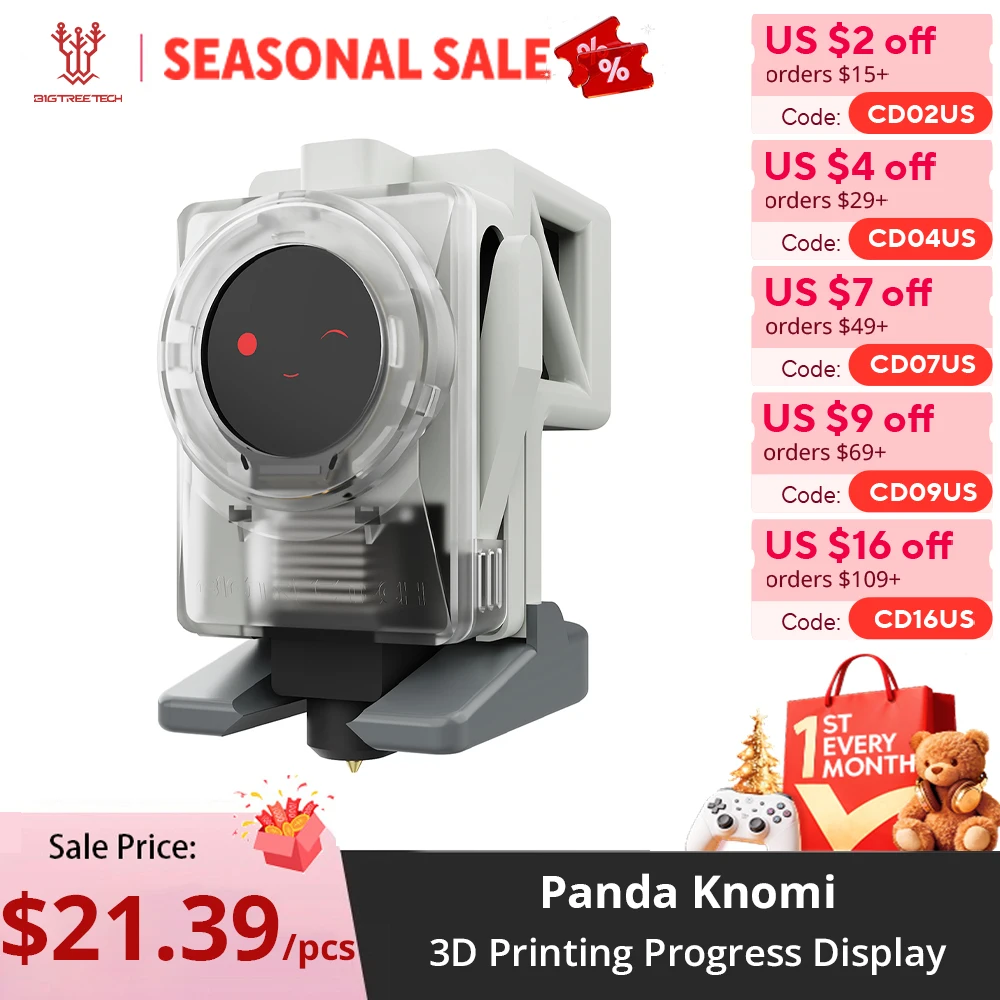 BIGTREETECH Panda Knomi Écran d'affichage de progrès d'impression 3D Mise à jour d'état en temps réel Personnaliser l'UI OTA pour Bambulab A1 X1 P1