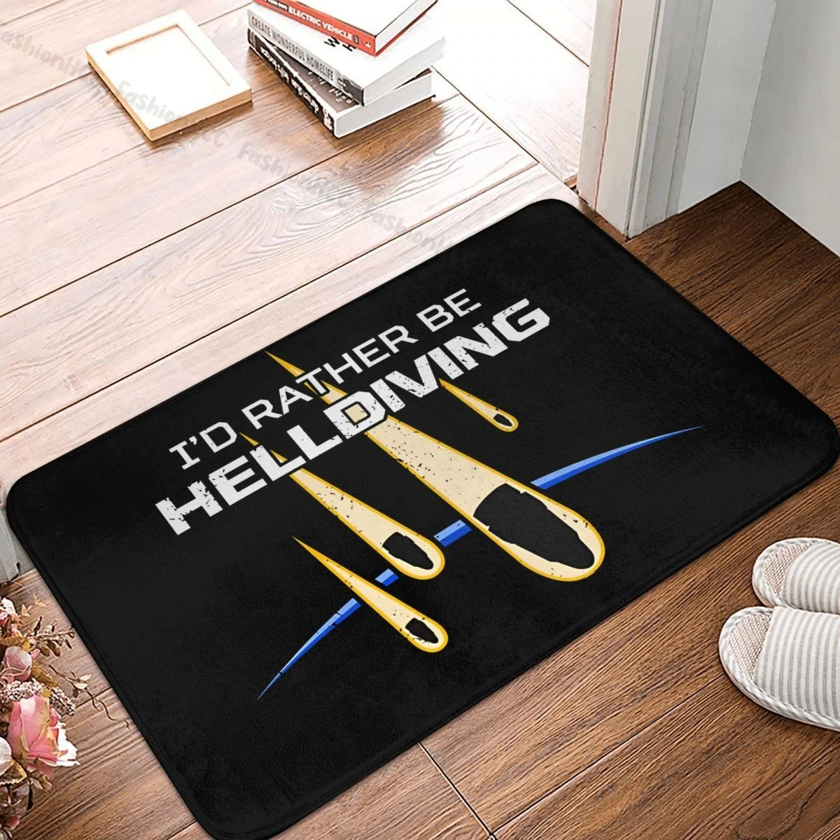 Helldivers II Games Bath Mat I'd Rather Be Helldiving Doormat Kitchen Carpet Balcony Rug Home Decor