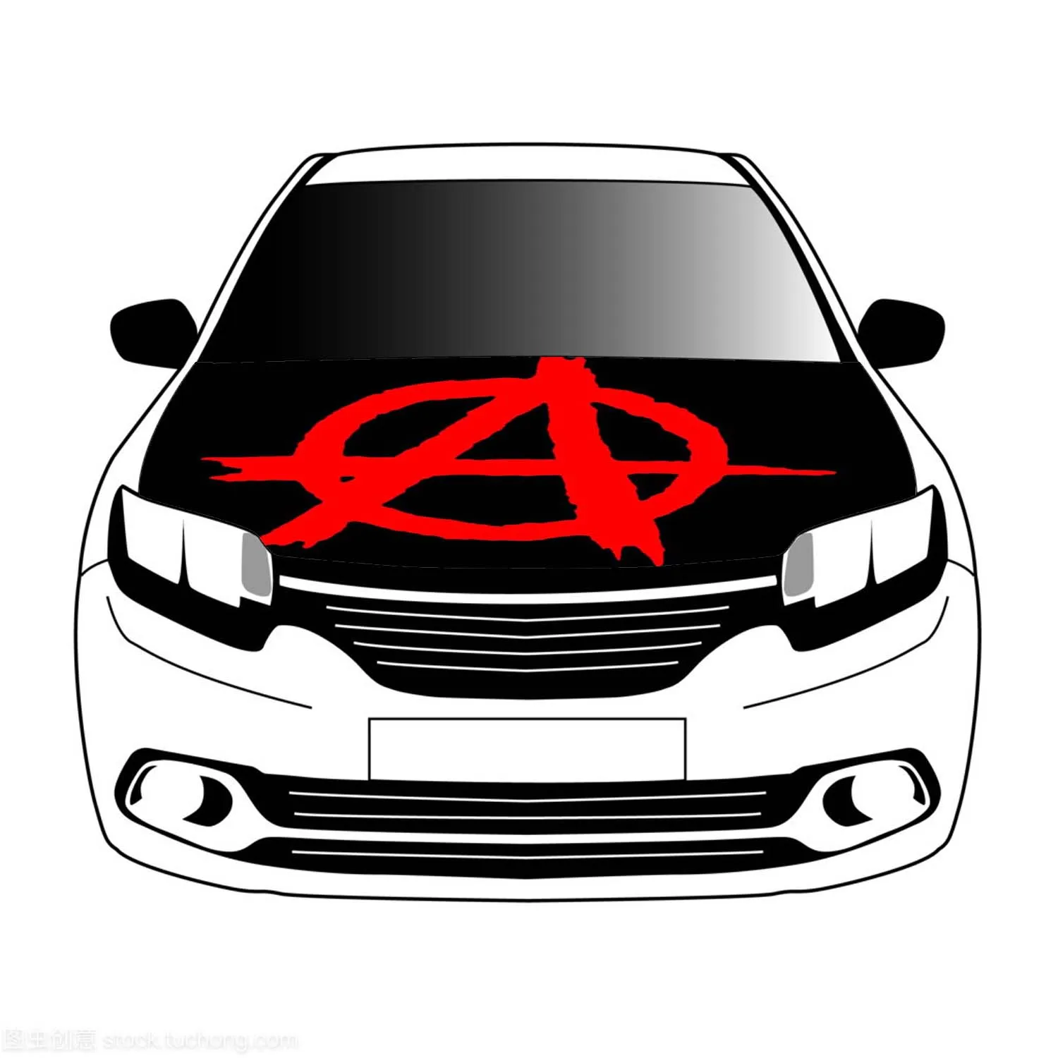 Anarchy Black with red logo flag car Hood cover 3.3x5ft/5x7ft 100%polyester,car bonnet banner