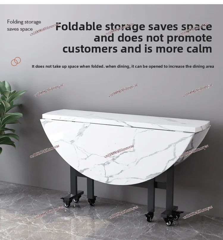 طاولة طعام قابلة للطي منزلية متعددة الوظائف قابلة للطي طاولة طعام مستديرة متنقلة #4