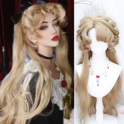 synthetic wigs flaxen red wig long curly hair curly bangs ponytail extensions dirty braid Halloween Christmas gift