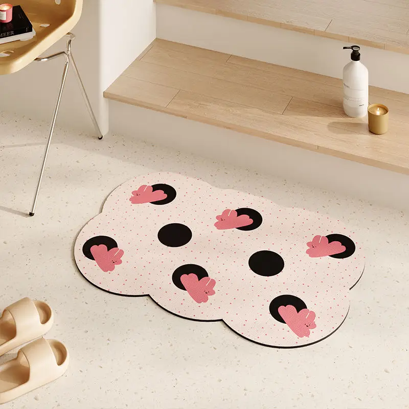 Jumping rabbit bathroom floor mat dopamine bathroom sink quick drying non-slip anti-drop absorbent foot mat door mat view 3