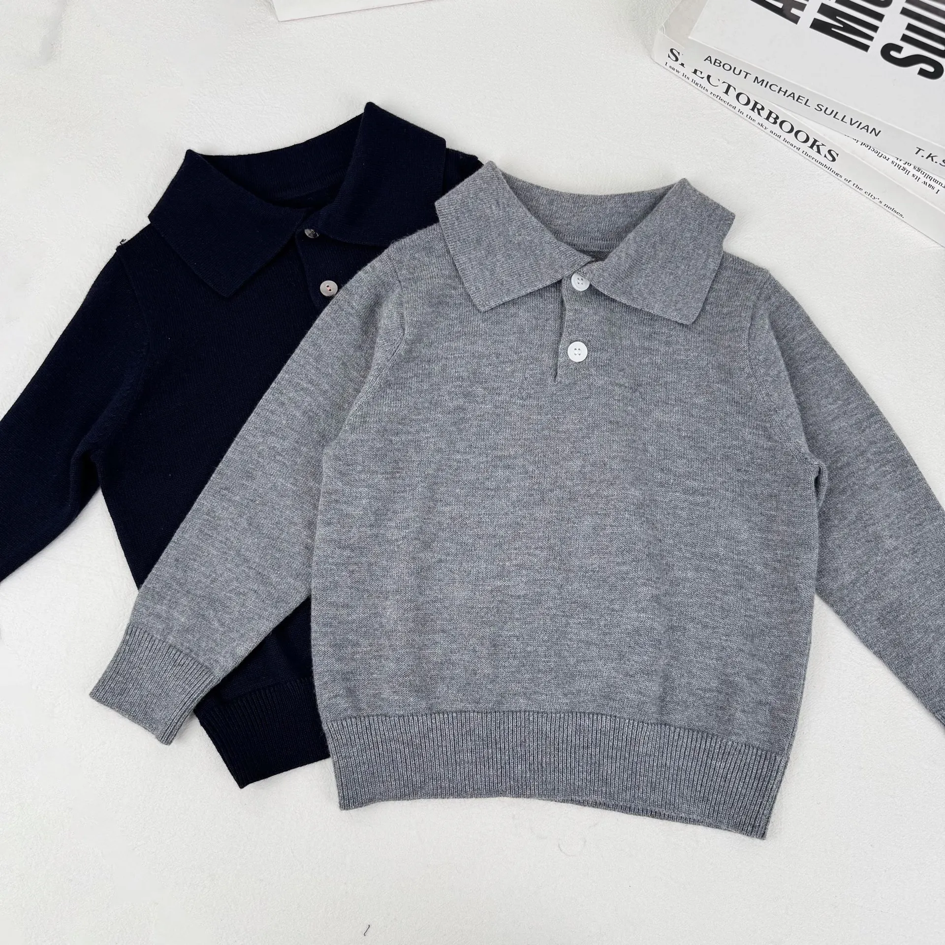School Kids Knitwear Boys & Girls Pullovers Autumn Winter Thermal Base Versatile Top Soft Wool Long Sleeve Sweater (1-12 Years)
