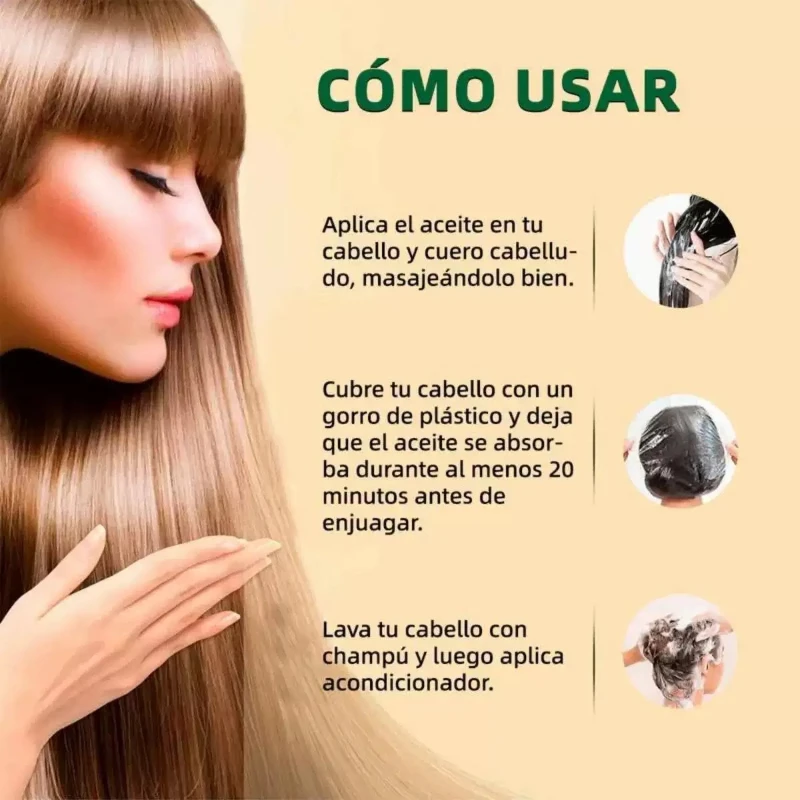 Aceite de Batana TK para el cuidado del cabello liso