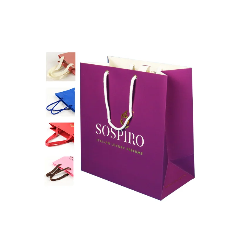 Custom gift bags clothes shoes paper packaging with handle biodegradable reusable luxury hair satin silk bag for hair