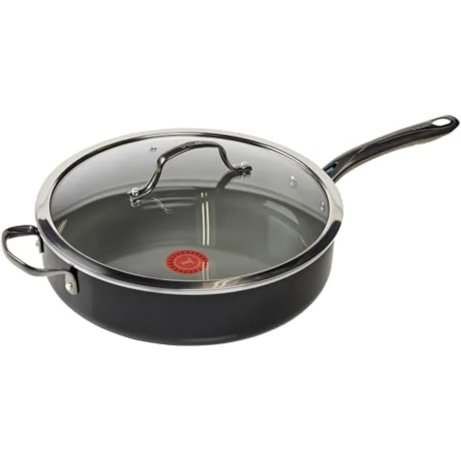 

5.5 Qt Ceramic Nonstick Saute Pan with Lid for Oven and Broiler Use up to 350F Ideal for Stovetop Cooking and Baking StayCool H