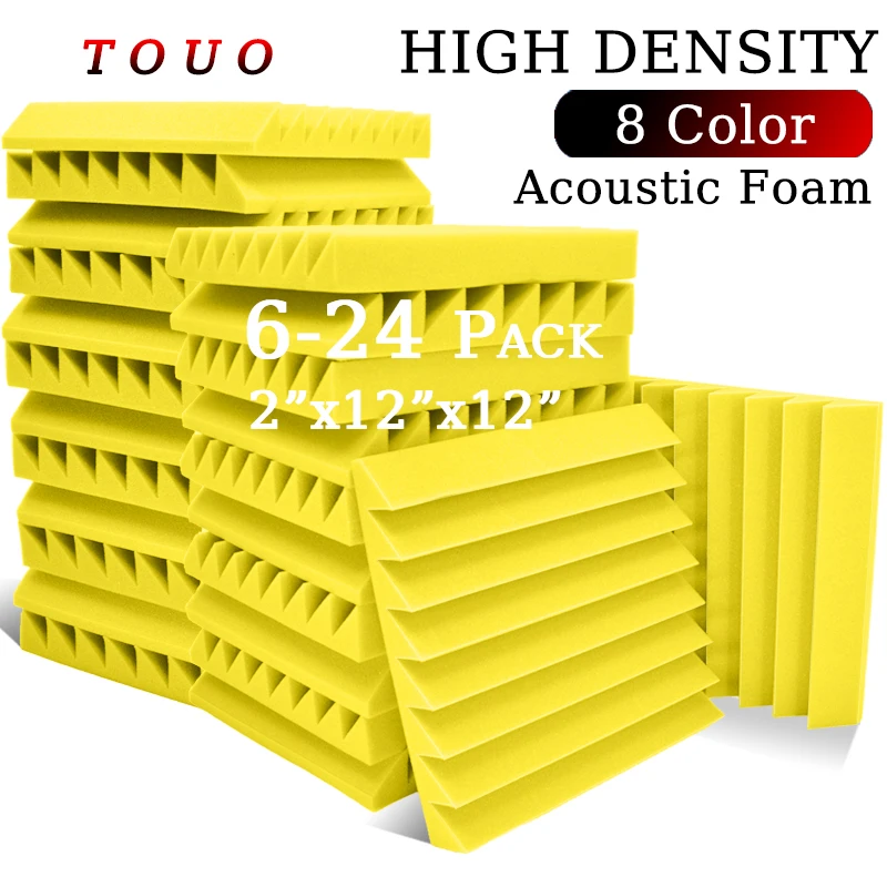 

TOUO Noise Insulation on the Wall 6-24 Pcs Soundproof Pad Ceiling Panels Acoustics Panel Room Sound Insulation Foam Padding