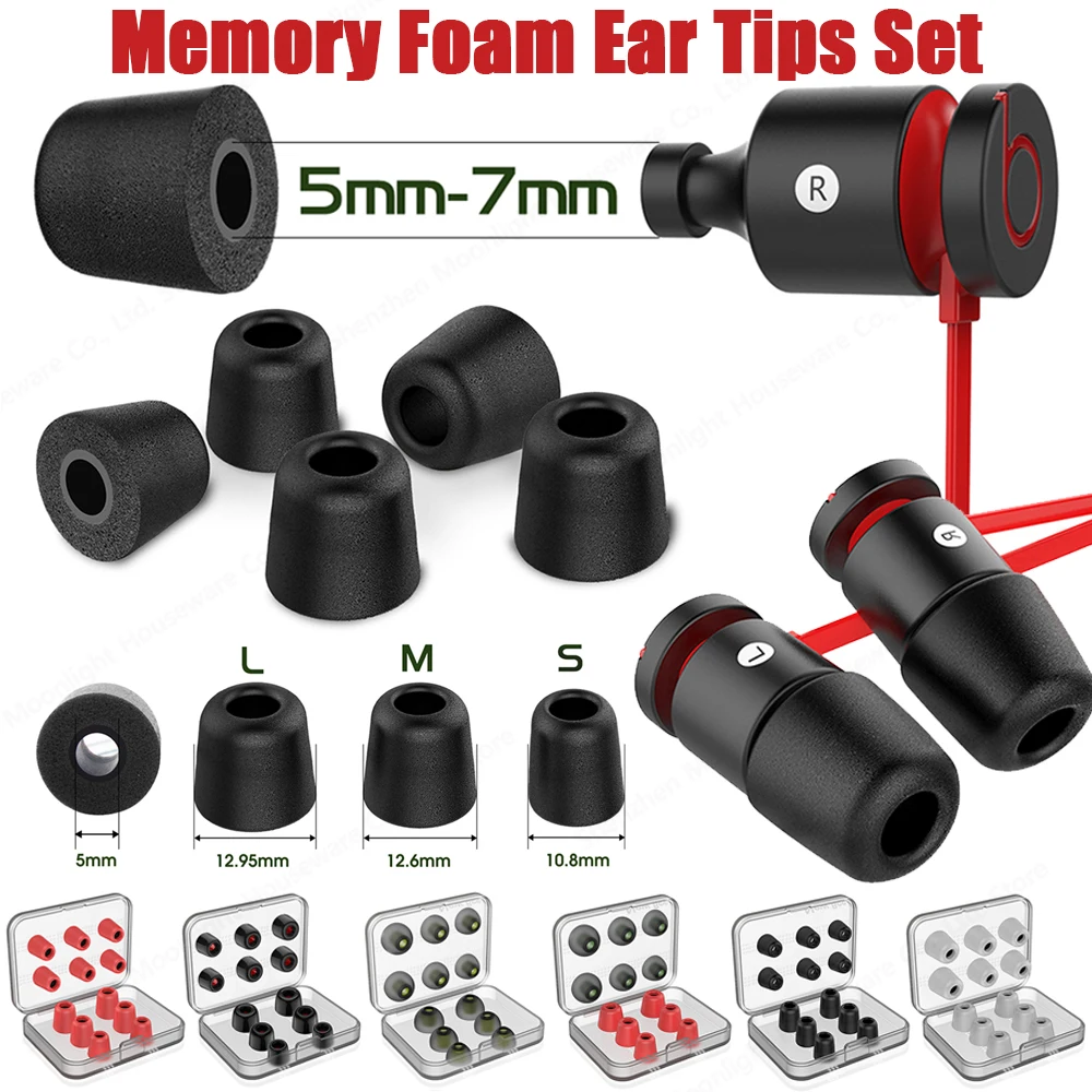 New KZ Noise Isolating Comfortable Memory Foam Ear Tips Silicone Earmuffs For In Earphone Headphones Accessories