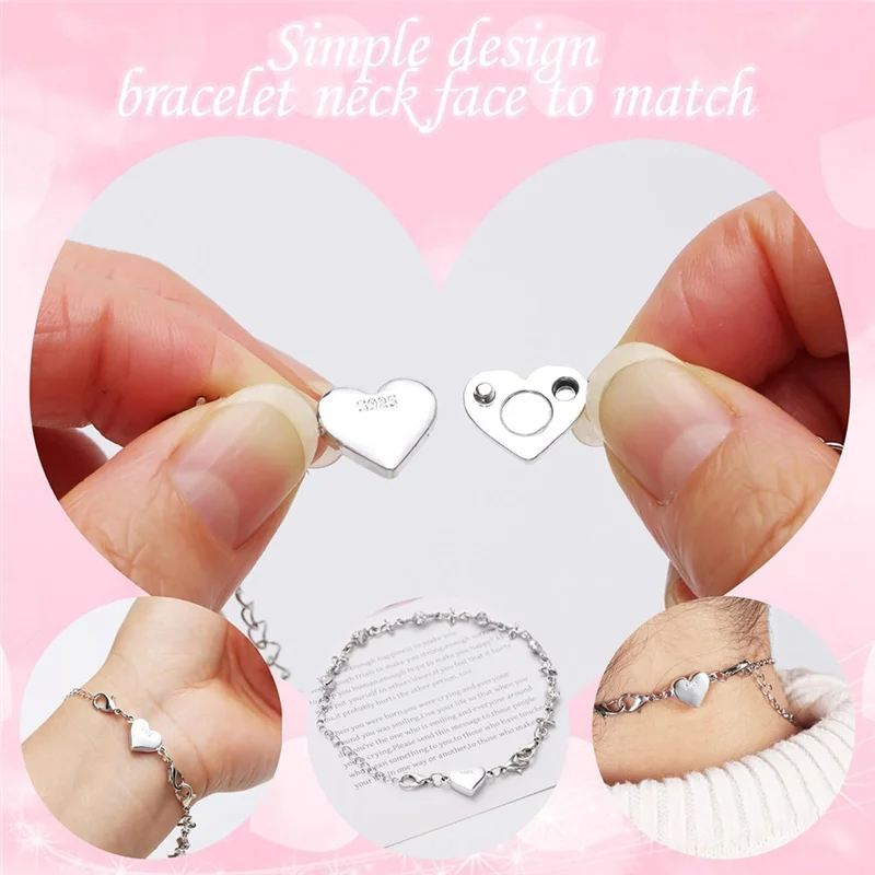 CYL-Heart Design Metal Magnetic Clasp Converter(6PCS), Gold& Silver Lobster Clasps For Necklaces, Bracelets