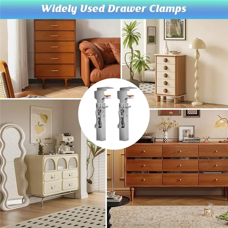 DT17 Drawer Front Fixing Clip Adjustable Installation Clamps Stainless Steel Cabinet Installation Tool Kit