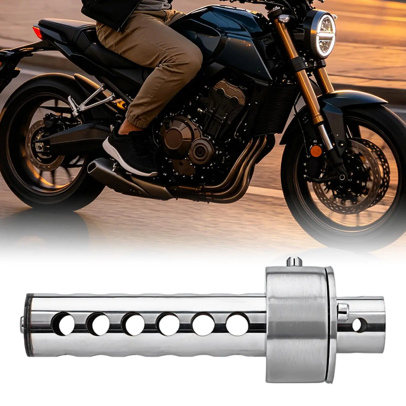 Motorcycle Mufflers Stainless Steel Adjustable Universal Fit Motorcycle Exhaust Pipe Muffler For City Streets Forest Trail