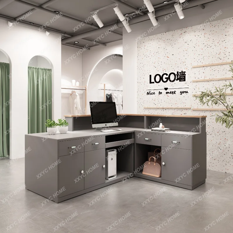 HHClothing Store Shopping Guide Desk Store Small Beauty Shop L-shaped Counter